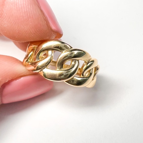 14K Yellow Gold Cuban Ring - Picture 4 of 6